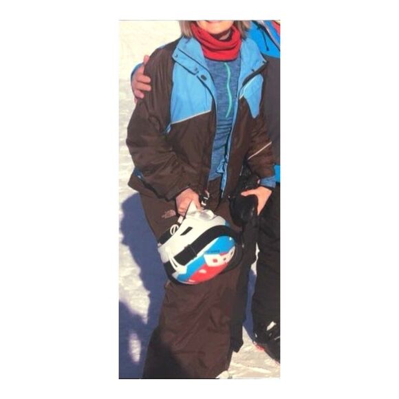 Columbia Women’s Convert Boardwear Snowboard Ski Jacket Brown Blue Snap Hood Med - Picture 3 of 16